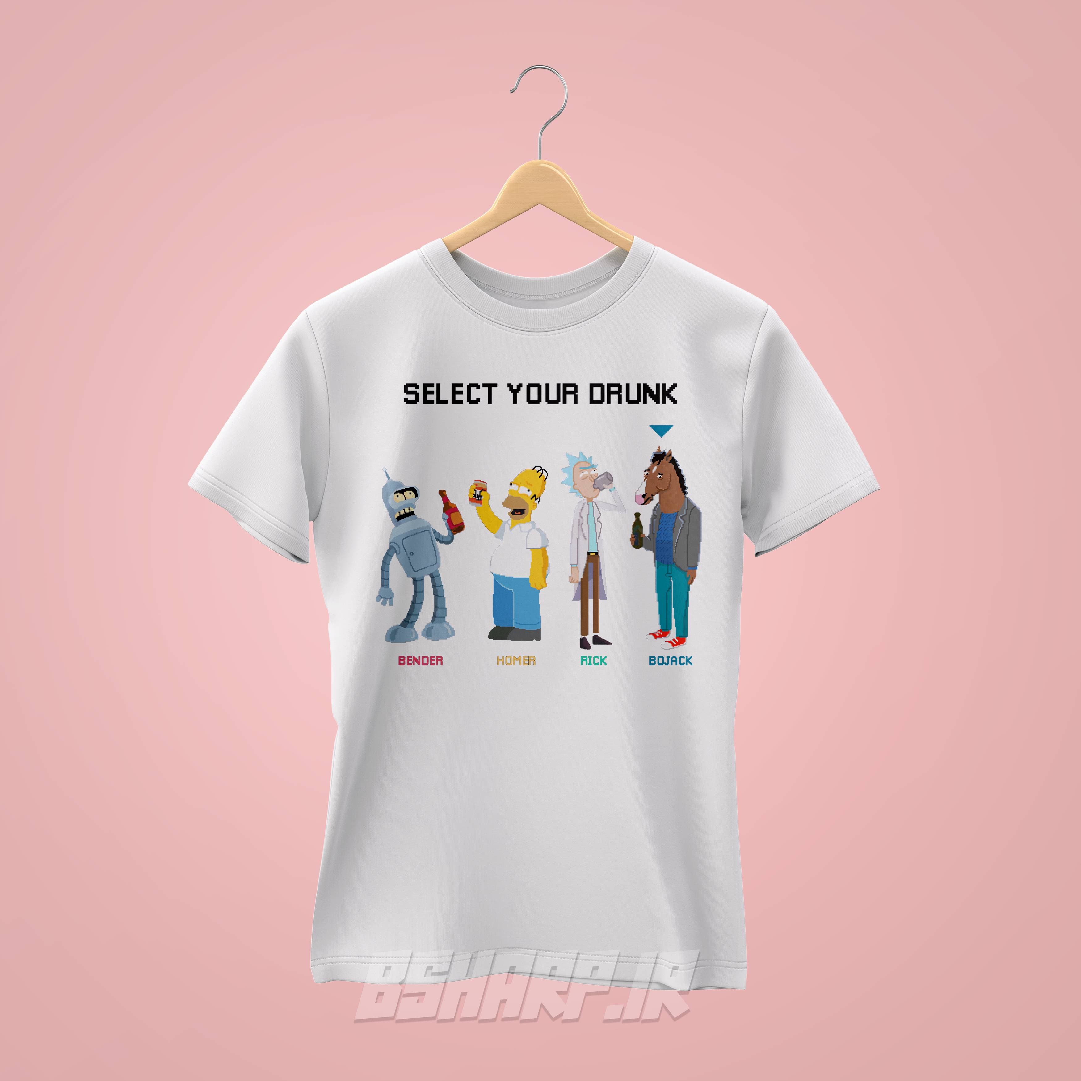 تیشرت Bojack Horseman طرح Select Your Drunk — تصویر ۲