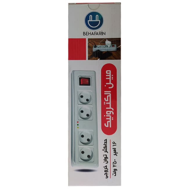 چهارخانه و محافظ برق مبین الکترونیک مدل 082 طول کابل 5 متر — تصویر ۲
