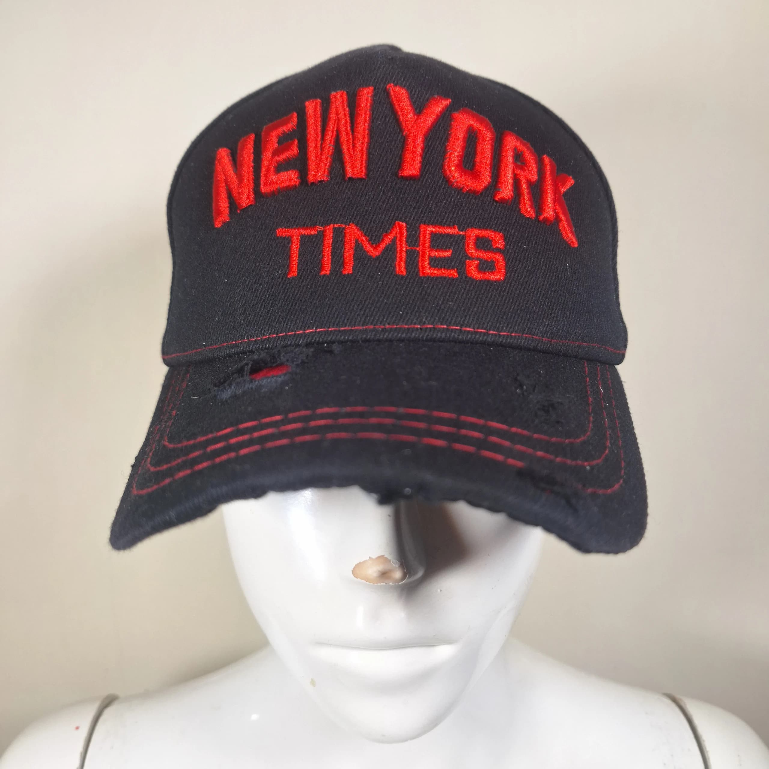 کلاه بیسبالی کتان کجراه زاپدار NEW YORK — تصویر ۳