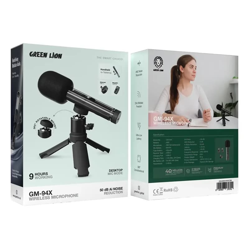 میکروفون بیسیم گرین لاین مدل GM-94X (مشکی) — تصویر ۳