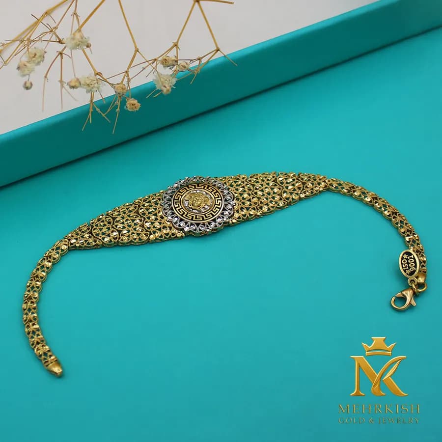 دستبند زنجیری تراش طرح ورساچ کد K-261