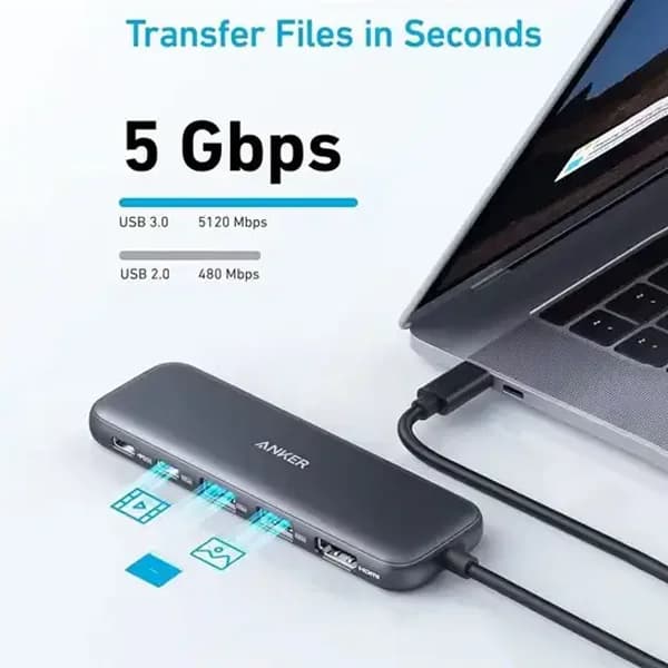 هاب تایپ سی 5 پورت انکر A8355 — تصویر ۲