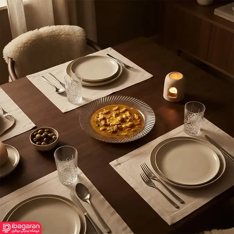 بشقاب خورشت خوری 6 عددی بلور مدل دایموند — تصویر ۶