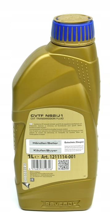 روغن گیربکس CVTF NS2 / J1 راونول – RAVENOL (1 لیتر) — تصویر ۳