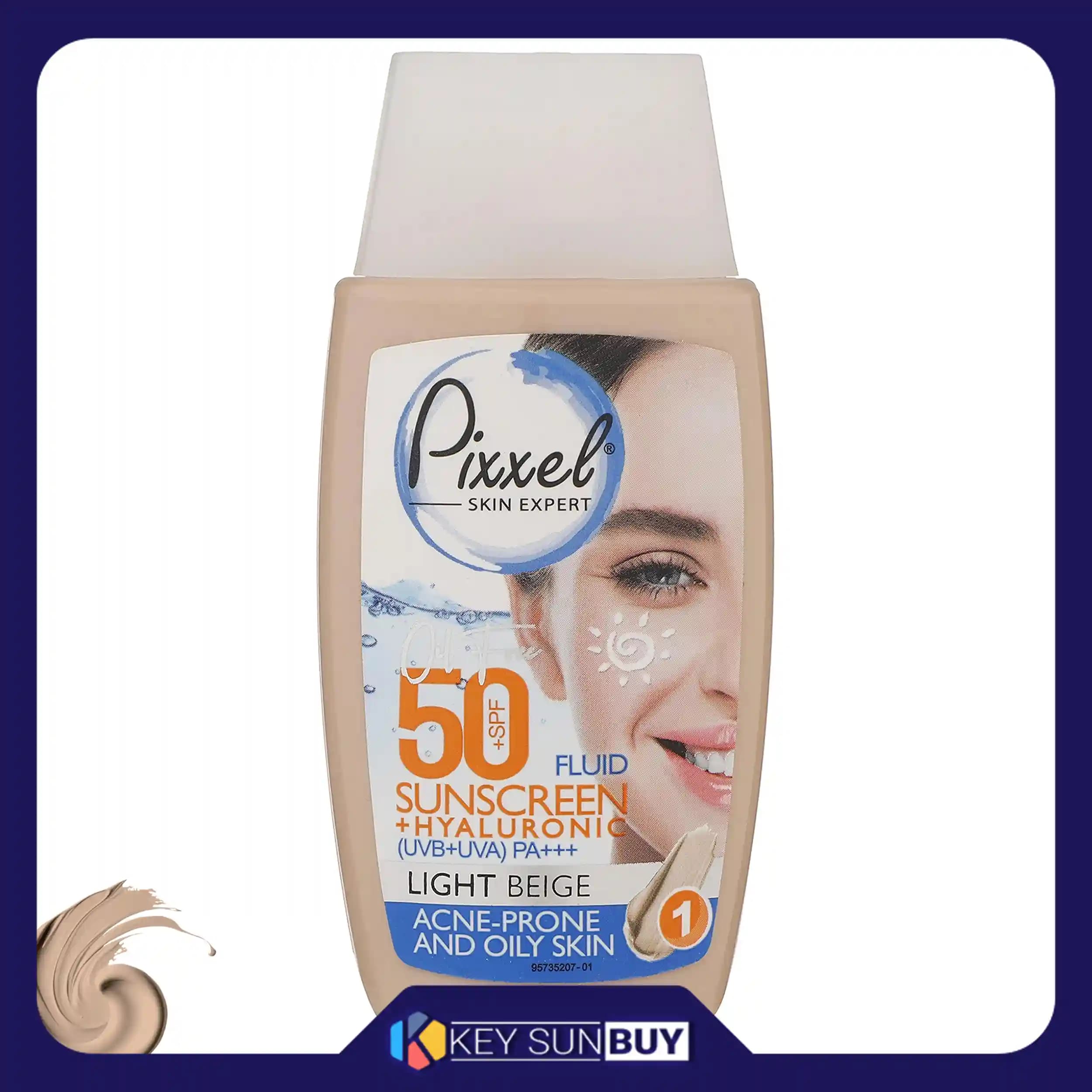 مراقبت پوست کرم ضد آفتاب رنگی پیکسل SFP50 مدل LIGHT BEIGE محافظ UVA ،UVB و +++PA، تنظیم ترشح چربی پوست، ضد جوش و آکنه، مرطوب‌کننده مناسب برای پوست‌های چرب و آکنه‌ای حجم 50 میلی‌لیتر