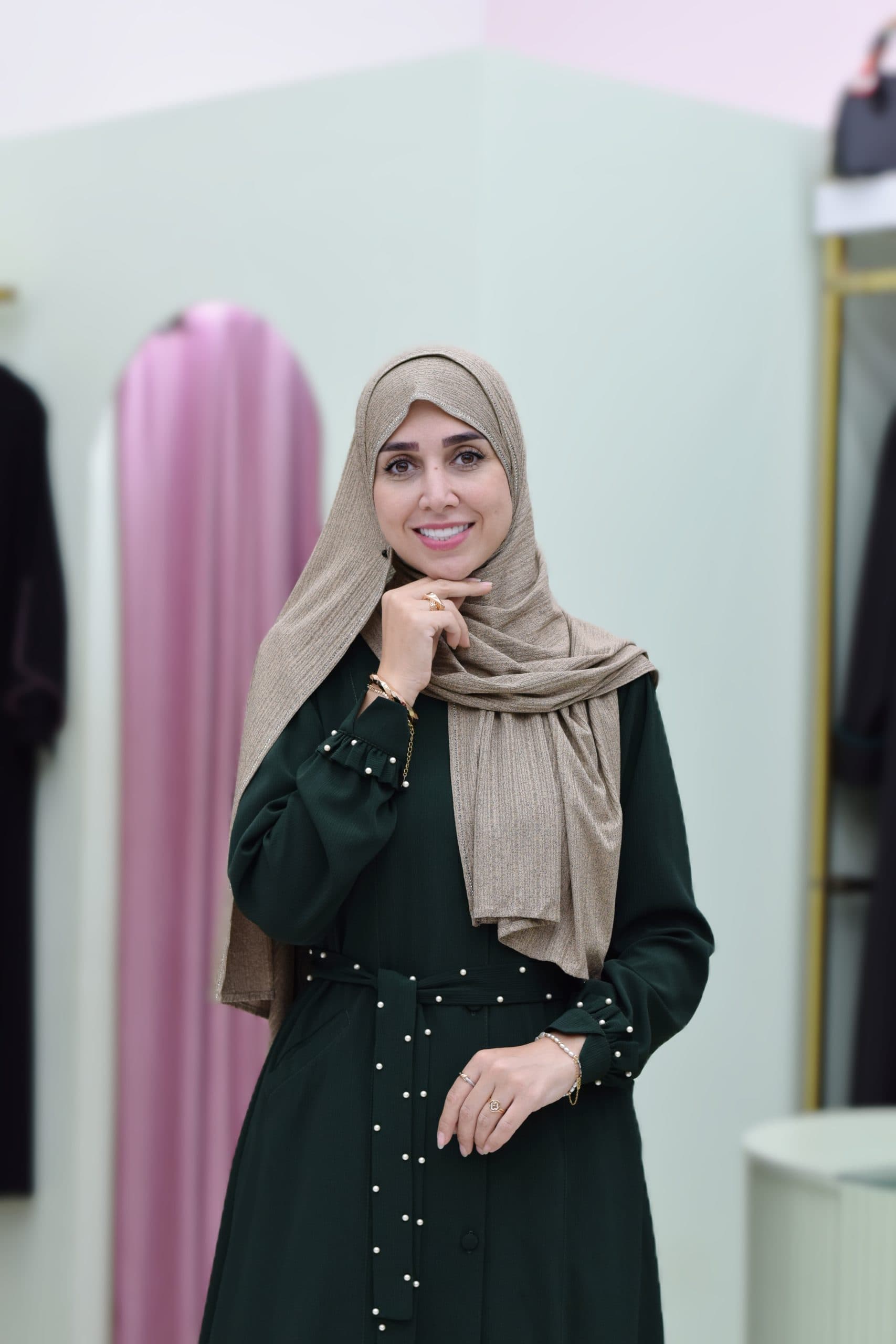 عبای مروارید سبزیشمی