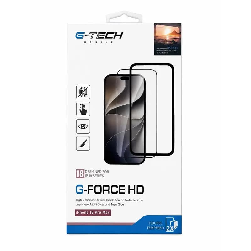 محافظ صفحه نمایش آیفون ۱8 پرو مکس جیتک G-TECH G-FORCE HD IPHONE 18 Pro Max — تصویر ۲