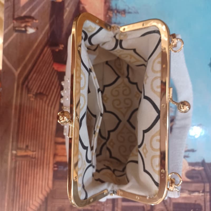 کیف دستی دست دوز زنانه مدل مروارید — تصویر ۲