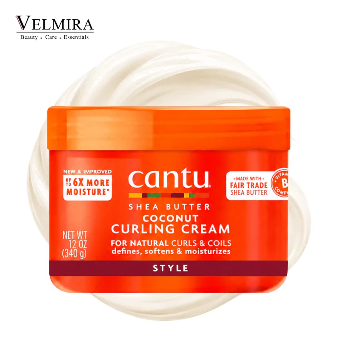 کرم حالت دهنده و فرکننده مو کنتو وزن ۳۴۰ گرم | Cantu Coconut Curling Cream