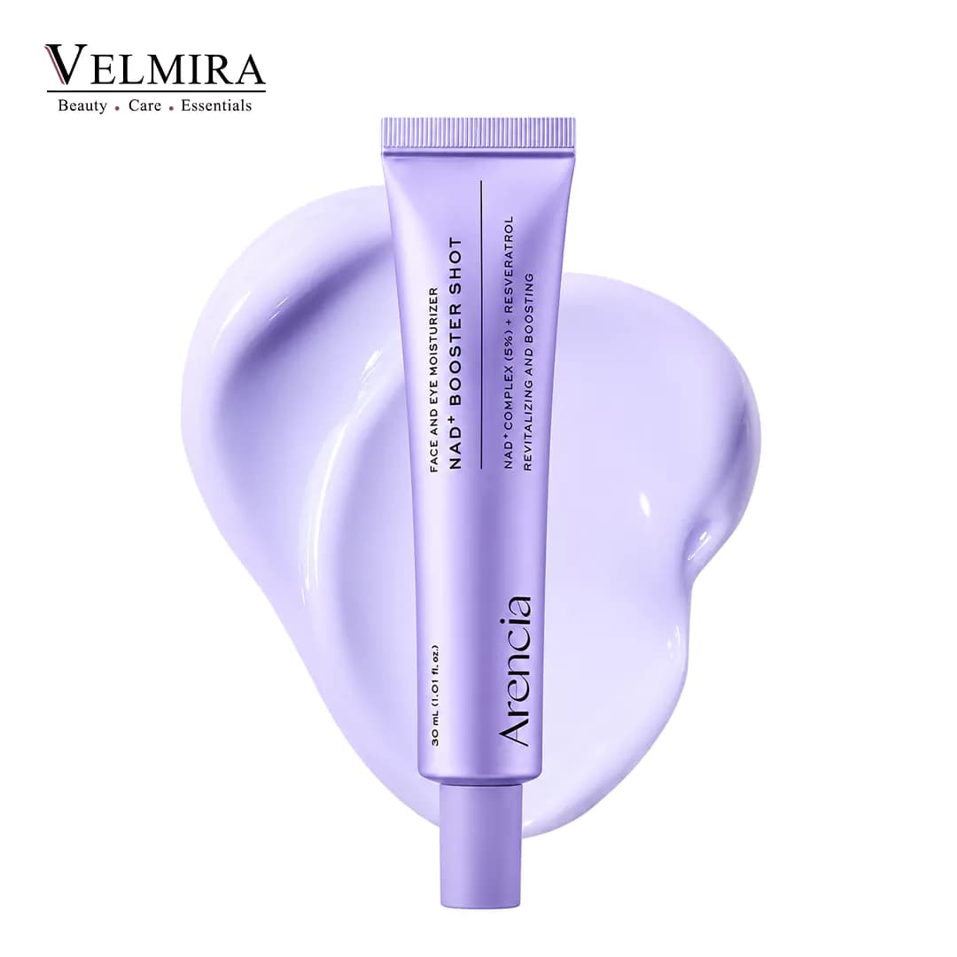 کرم آبرسان و جوان‌کننده دور چشم و صورت آرنسیا حاوی کمپلکس +NAD پنج درصد و رسوراترول مدل Booster Shot حجم ۳۰ میلی‌لیتر