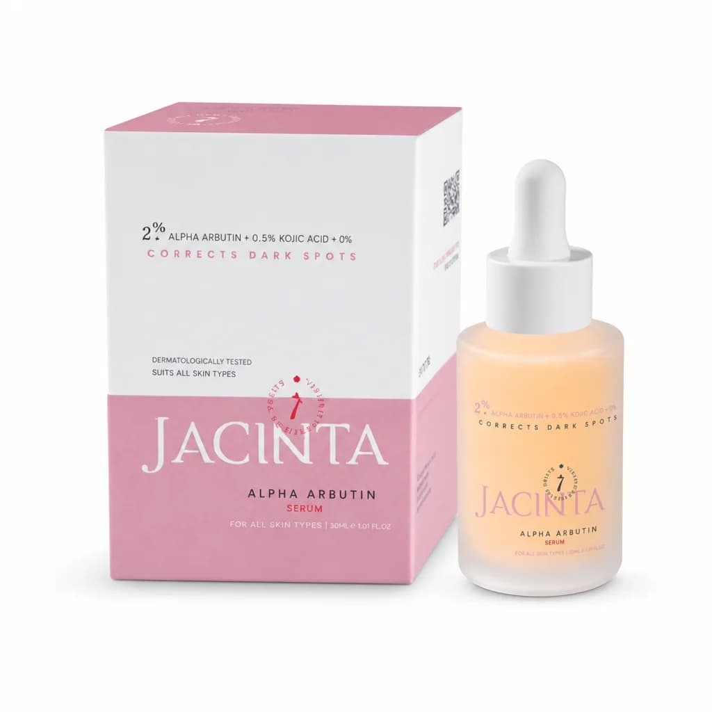 سرم ضد لک و روشن‌کننده روز و شب صورت، گردن آلفا آربوتین ژاکینتا Jacinta Alpha Arbutin Serum 30ml