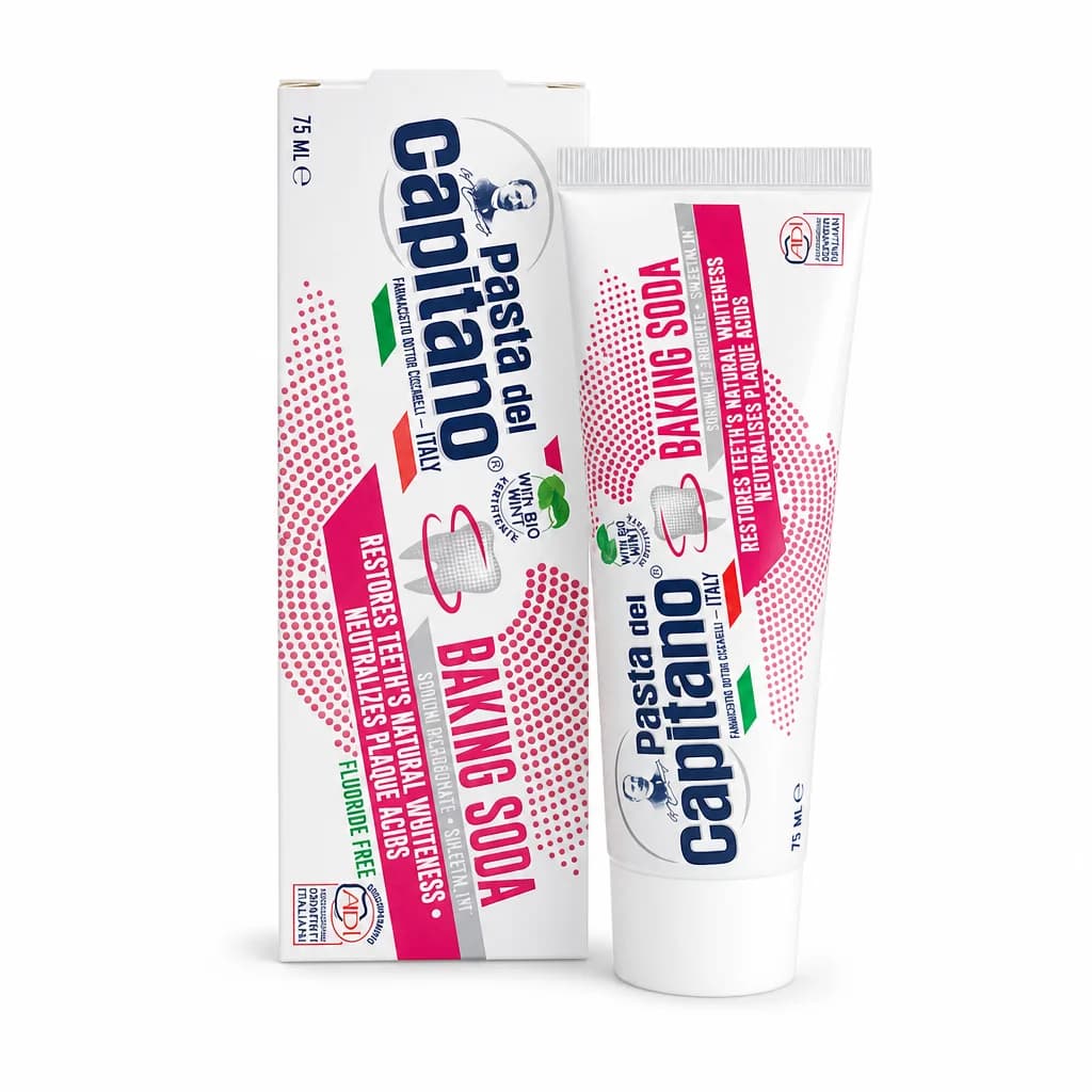 خمیر دندان جوش شیرین بیکینگ سودا پاستا دل کاپیتانو 75 میل لیتر Pasta Del Capitano Baking Soda Toothpaste