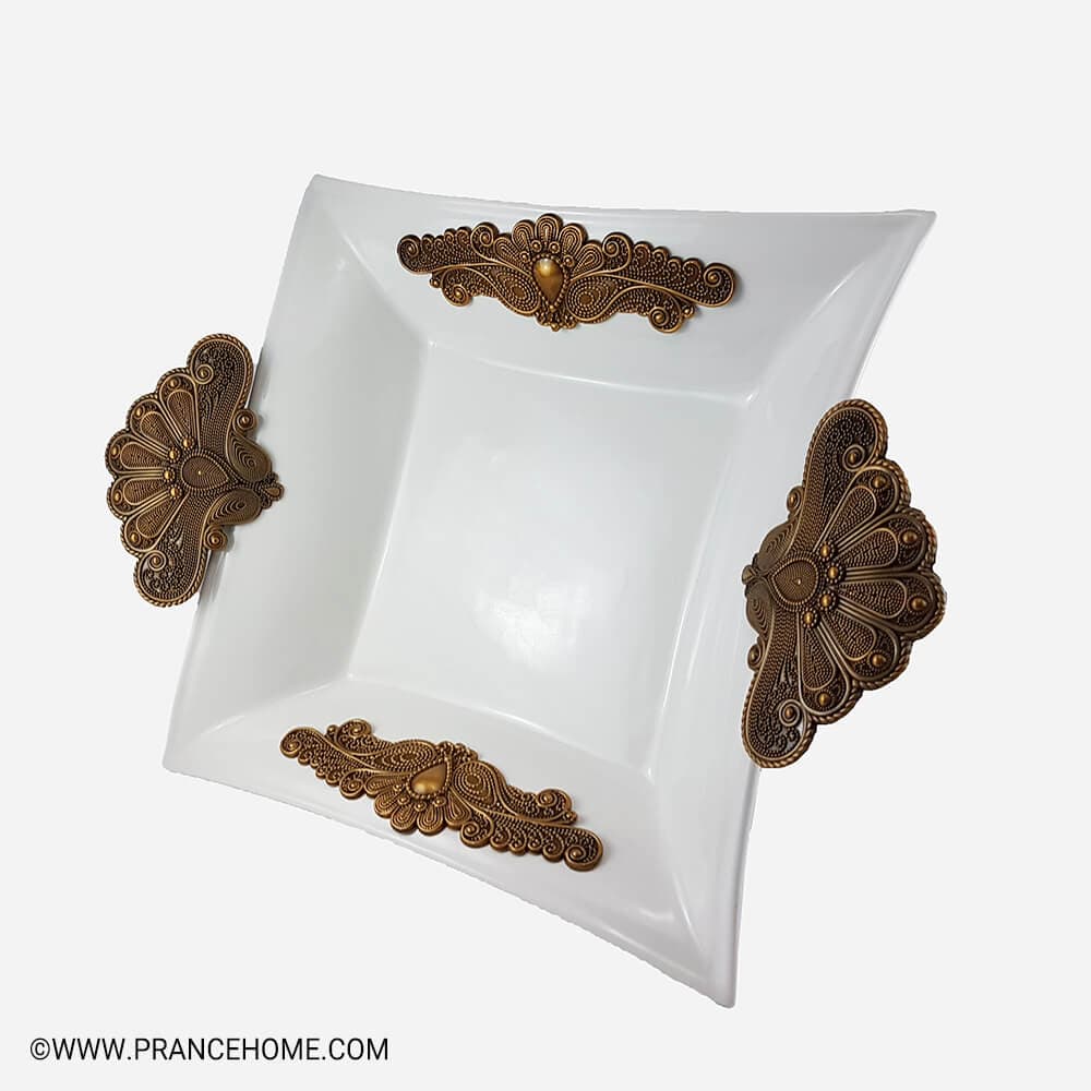 میوه خوری مربعی بزرگ سرامیکی آنتیک یونیک کد 1530 — تصویر ۲