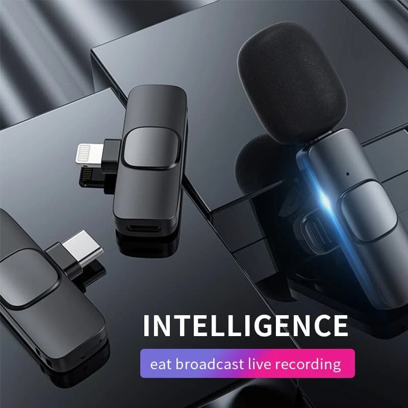 مجموعه 2 عددی میکروفن یقه‌ای بی‌سیم مدل K9 Dual Type-C با گیرنده USB Type-C و کاهش نویز — تصویر ۷