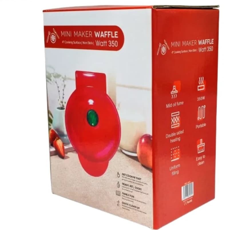 وافل ساز مینی تک خانه برقی مدل Mini Maker با بدنه پلاستیک — تصویر ۲