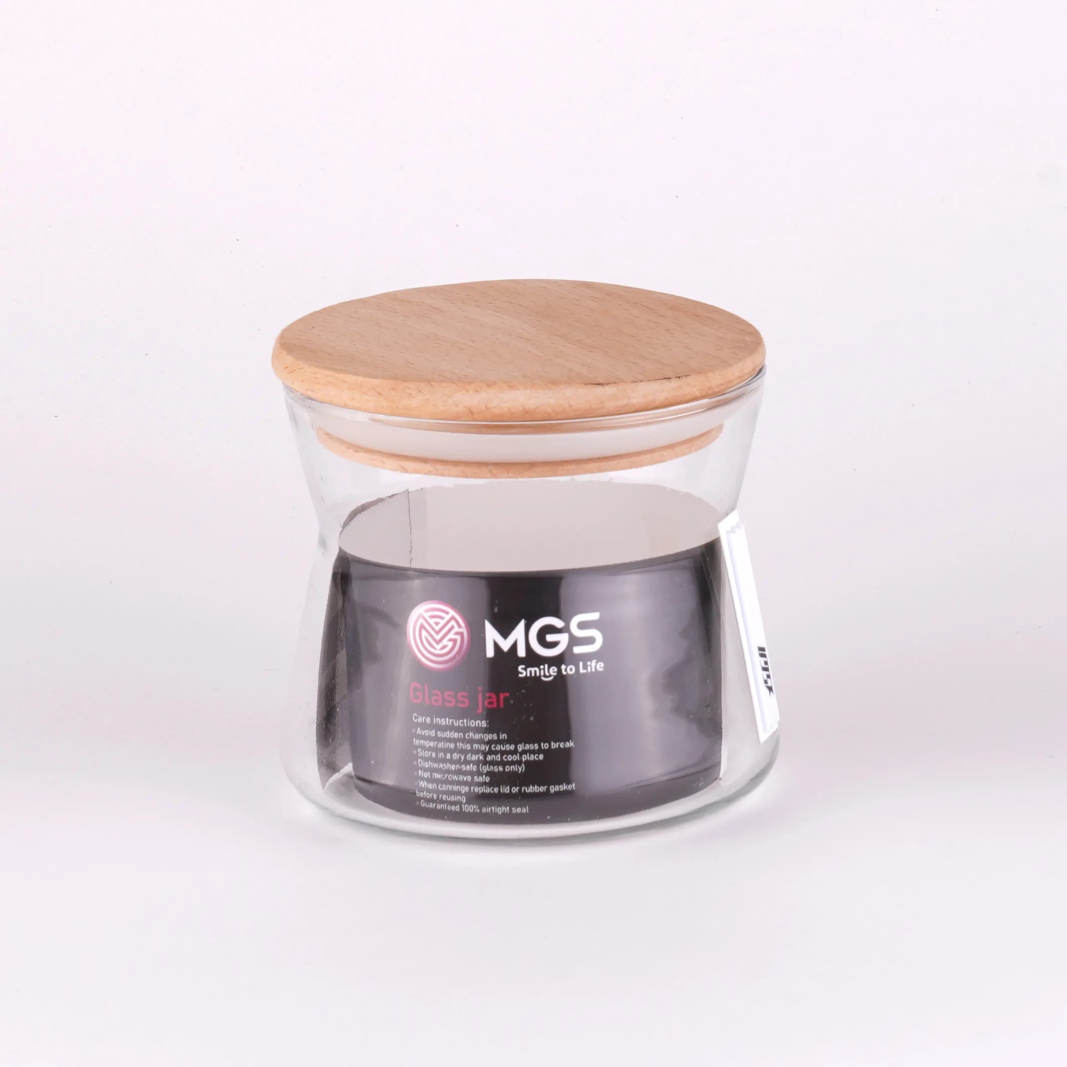 جا ادویه شیشه ای با درب چوبی 120سی سی MGS