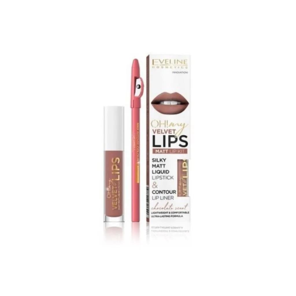 ست رژ لب مخملی مات مایع و خط لب اولاین مدل velvet lip — تصویر ۲
