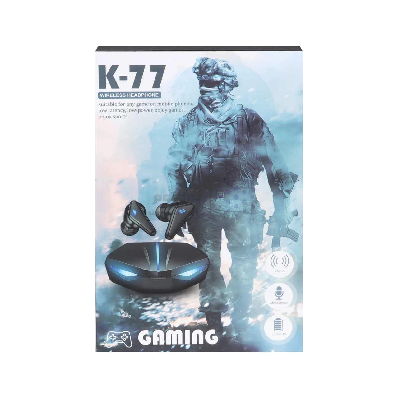ایرفون بی سیم گیمینگ مدل K-77 – مشکی – MN — تصویر ۶