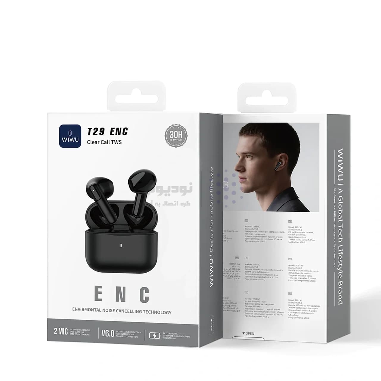 ایرفون بی سیم Wiwu مدل T29 ENC – مشکی (گارانتی شش ماهه شرکتی) — تصویر ۴