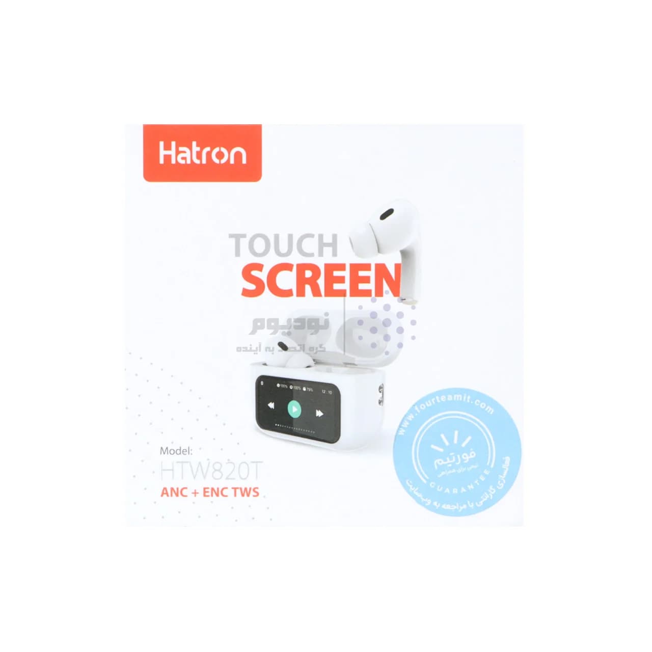 ایرفون بی سیم Hatron Touch Screen مدل HTW820T ANC+ENC – سفید — تصویر ۵