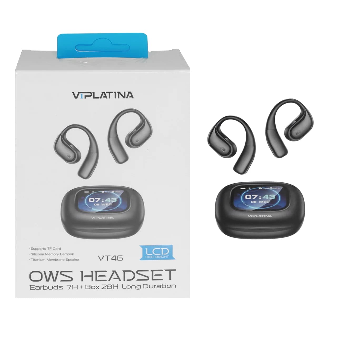 ایرفون بی سیم VIPLATINA مدل VT46 – مشکی (گارانتی 18 ماه تعویض نیکان همراه)