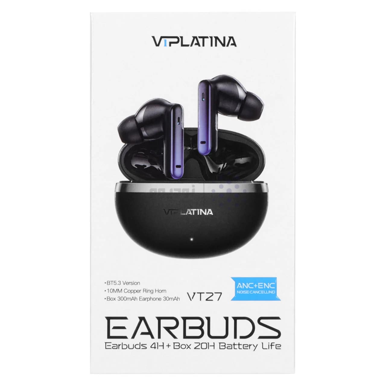 ایرفون بی سیم VIPLATINA باقابلیت ENC/ANC مدل VT27 – مشکی (گارانتی 18 ماه تعویض نیکان همراه) — تصویر ۸