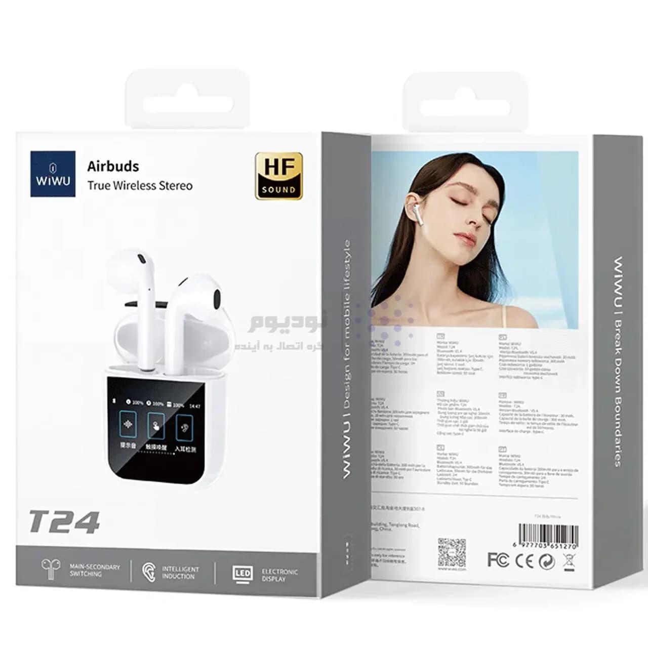 ایرفون بی سیم Wiwu مدل Airbuds T24 – سفید (گارانتی شش ماهه شرکتی) — تصویر ۵