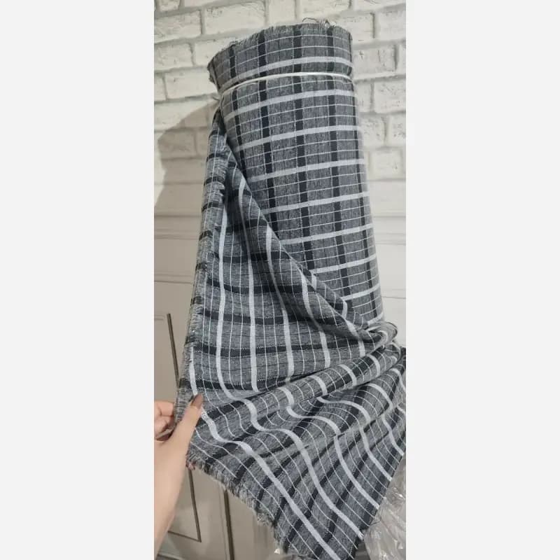 کفتان پشمی چهارخونه بلند طرح هیام فری سایز — تصویر ۵