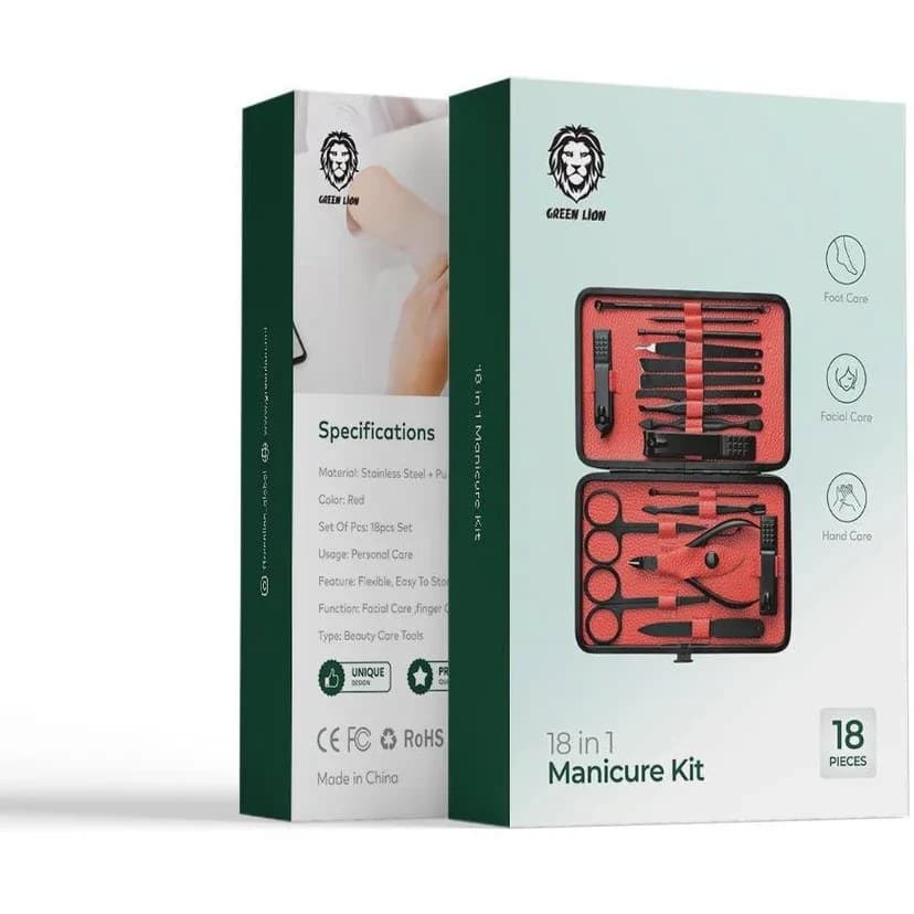 ست 18 عددی مانیکور گرین لاین Green Lion Manicure kit GNMTRVL18 — تصویر ۳