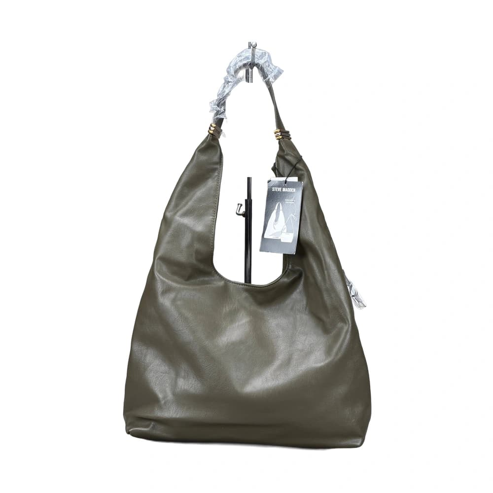 کیف هوبو شل رودوشی اورجینال روزمره برند استیو مدن (Steve Madden) | فوق‌العاده جادار و سبک چرمی رنگ سبز زیتونی