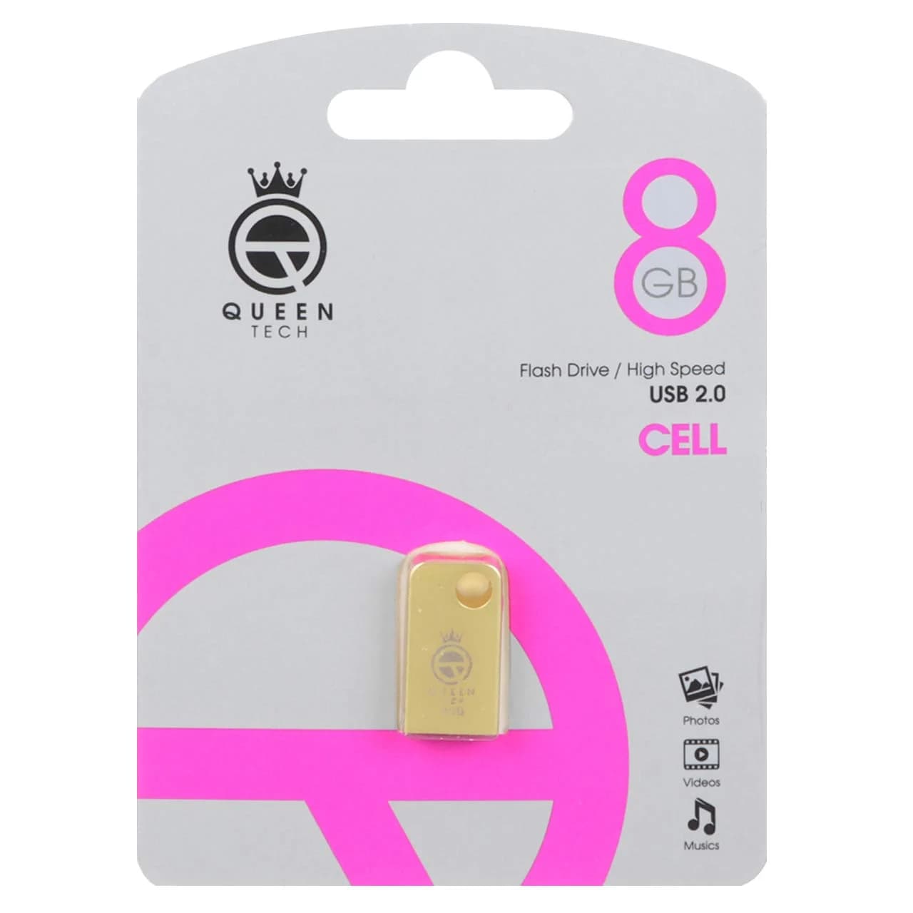 Queen Cell USB2.0 Flash Memory-8GB (گارانتی مادام العمر شرکت آی تین) — تصویر ۲
