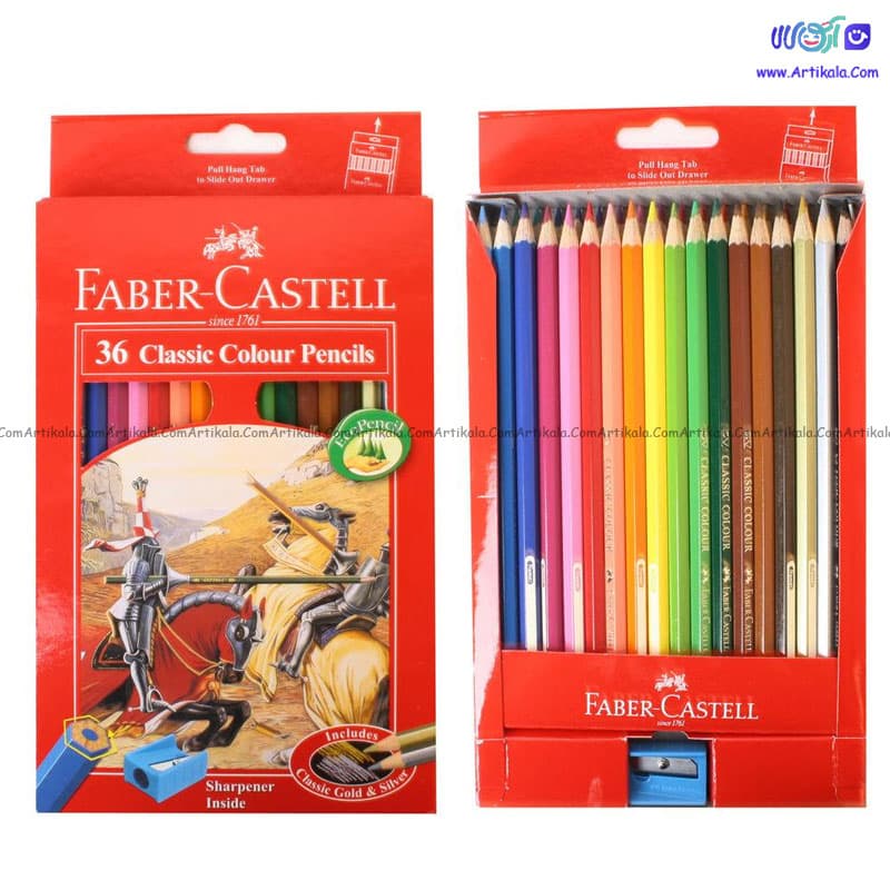 مداد رنگی 36 رنگ کلاسیک جعبه مقوایی فابر کاستل FABER CASTELL — تصویر ۳