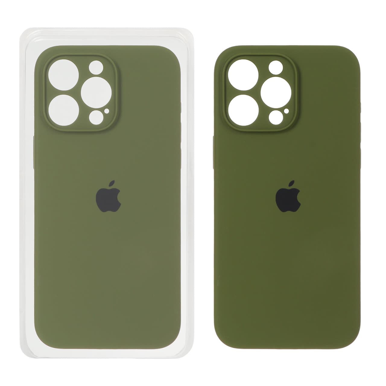 قاب سیلیکونی پاک کنی اورجینال ++A مدل Apple iPhone 15 Pro Max – سبز زیتونی (پک دار)