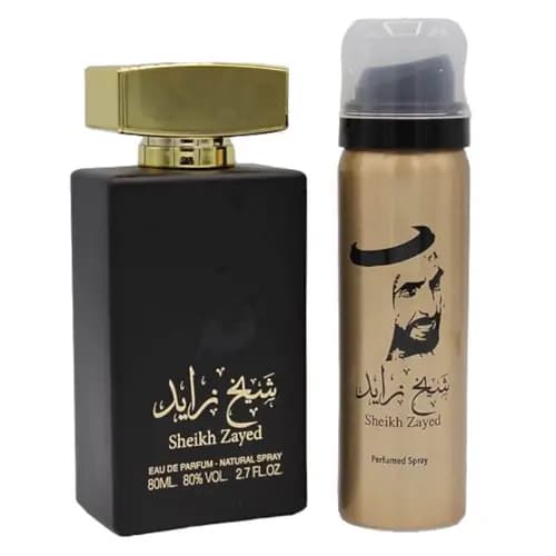 ست ادکلن و اسپری مردانه شیخ زاید گلد Sheikh Zayed Gold حجم 80 میلی لیتر