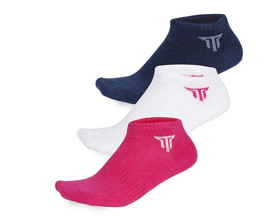 Techsport Pamuk Patik 3 Lu Navy Fuchsia White Socks
