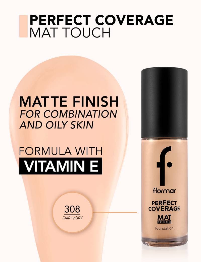 کرم پودر مات Perfect Coverage Mat Touch شماره ۳۰۸ — تصویر ۲