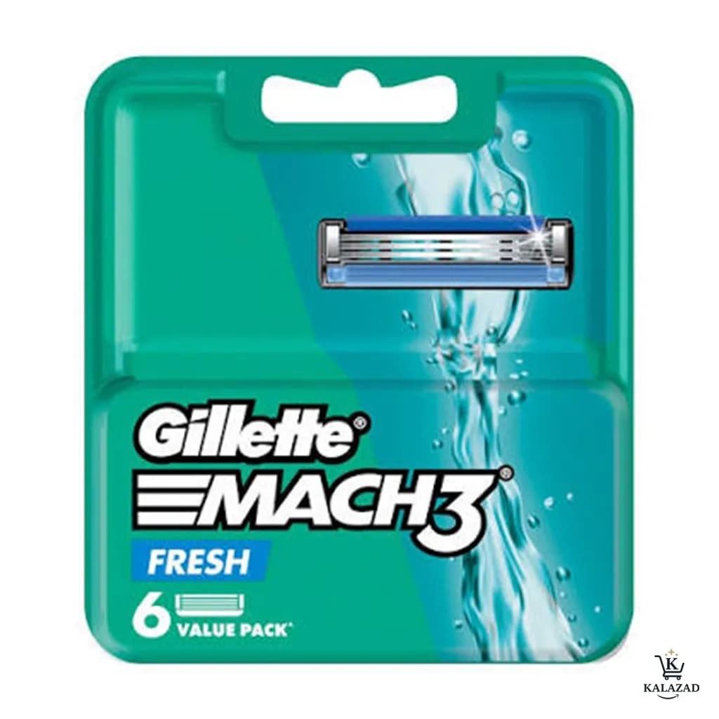 یدک تیغ اصلاح مردانه ژیلت Gillette Mach3 Fresh بسته 6 عددی — تصویر ۴