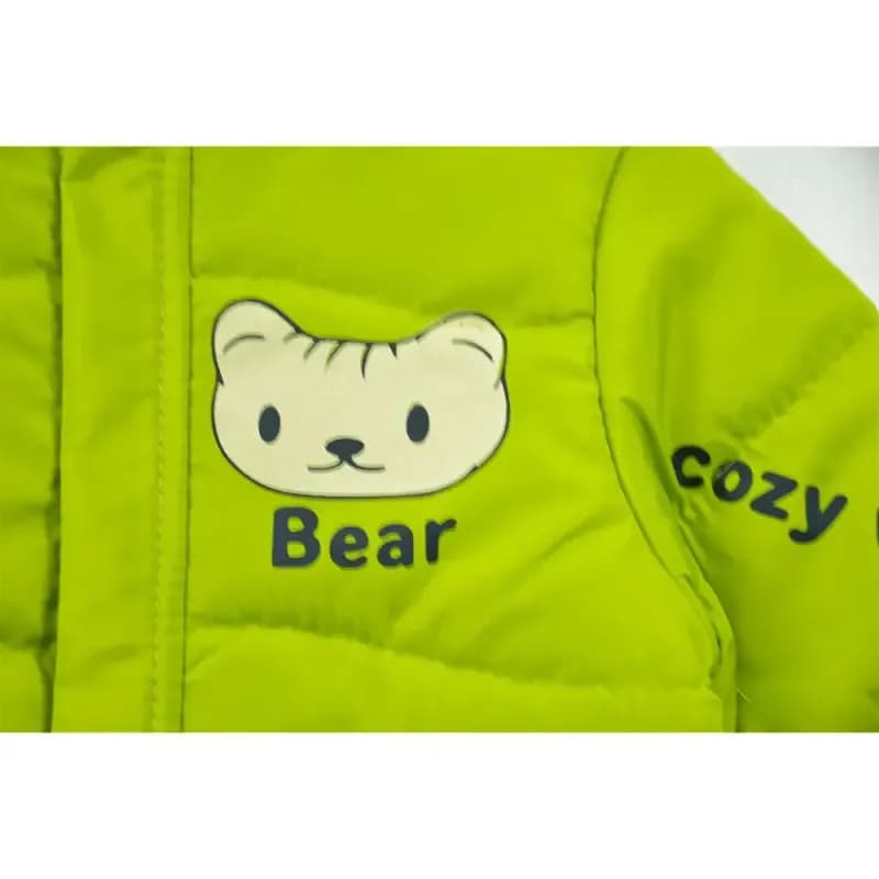 کاپشن پسرانه BEAR سبز پسته ای آستر خز پاییزی و زمستانی — تصویر ۳