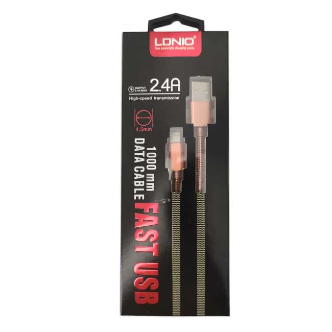 کابل USB به لایتنینگ الدینیو مدل 491 طول 1 متر — تصویر ۲