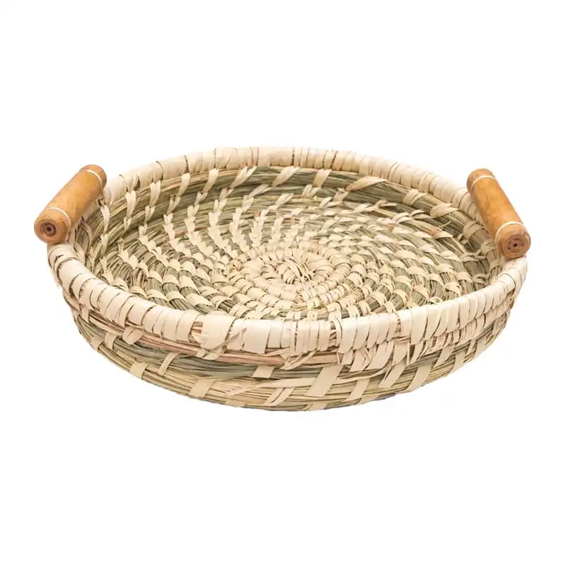 سینی حصیری طرح گندم 30سانت