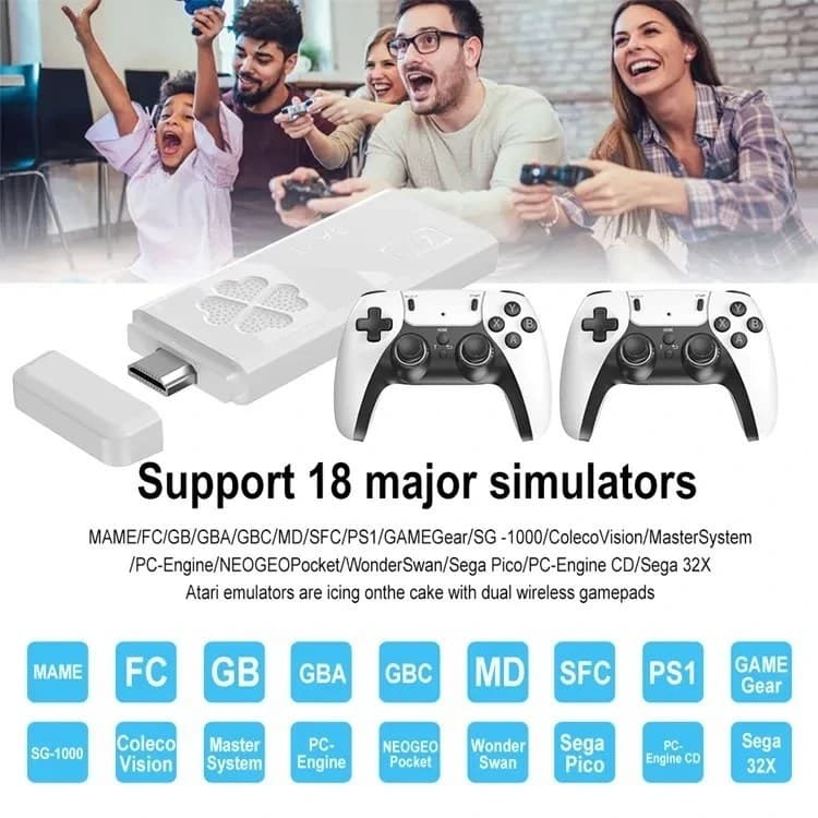 کنسول بازی گیم استیک مدل F10 با 64 گیگابایت حافظه و دو دسته بی‌سیم — تصویر ۵
