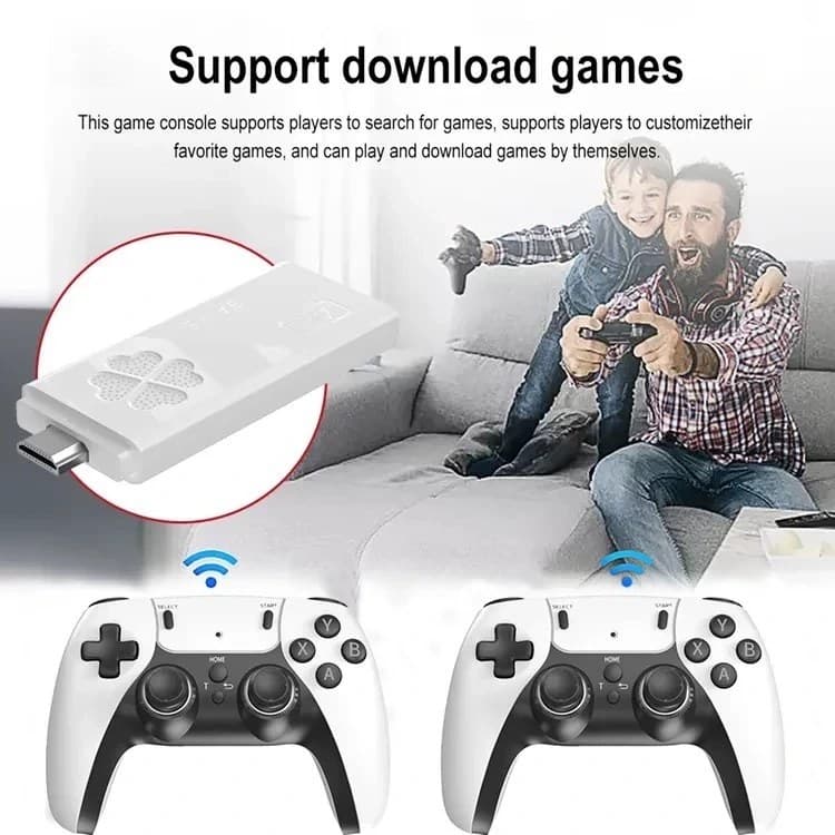کنسول بازی گیم استیک مدل F10 با 64 گیگابایت حافظه و دو دسته بی‌سیم — تصویر ۲