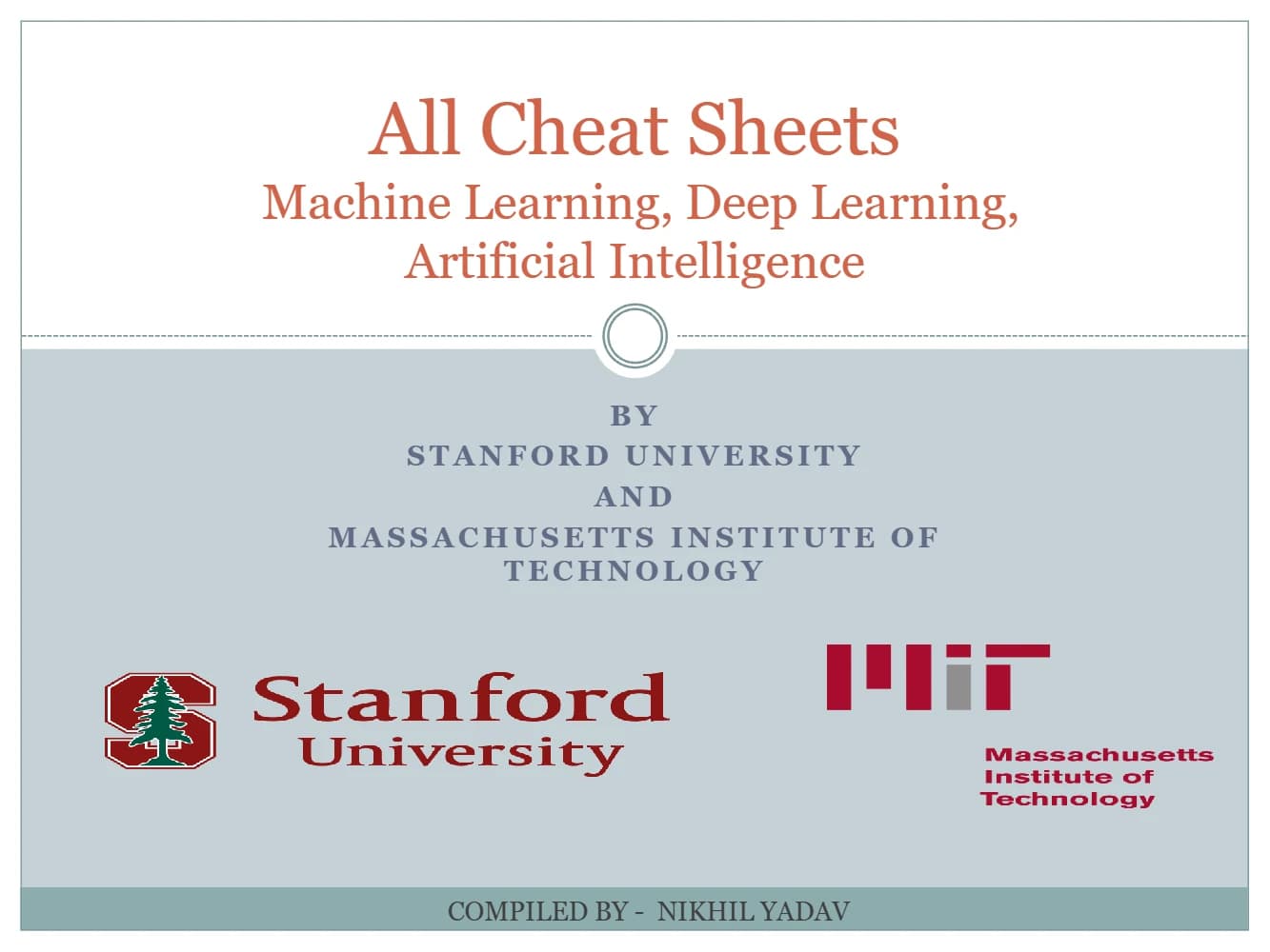 کتاب مجموعه برگه های تقلب یادگیری ماشین، یادگیری عمیق و هوش مصنوعی (All Cheat Sheets Machine Learning, Deep Learning, Artificial Intelligence) نسخه انگلیسی PDF | نیکیل یاد