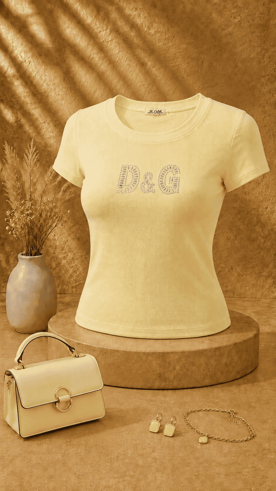 کراپ فانریپ نگینی D&G زرد