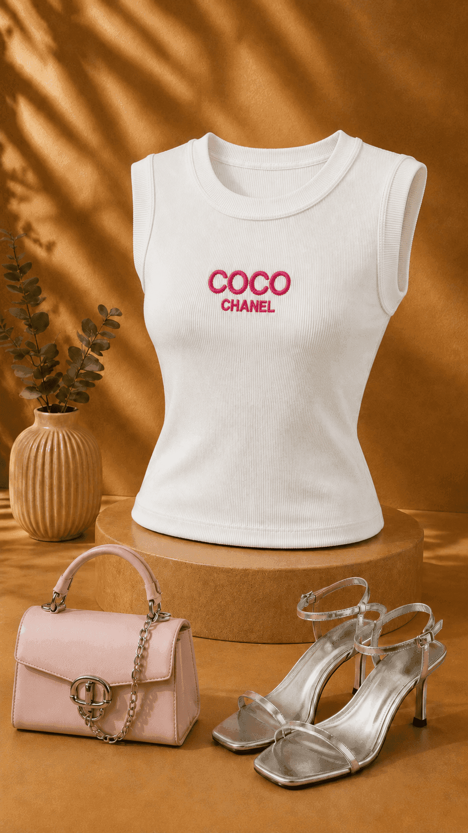 تاپ فانریپ حلقه ای COCO CHANEL سفید