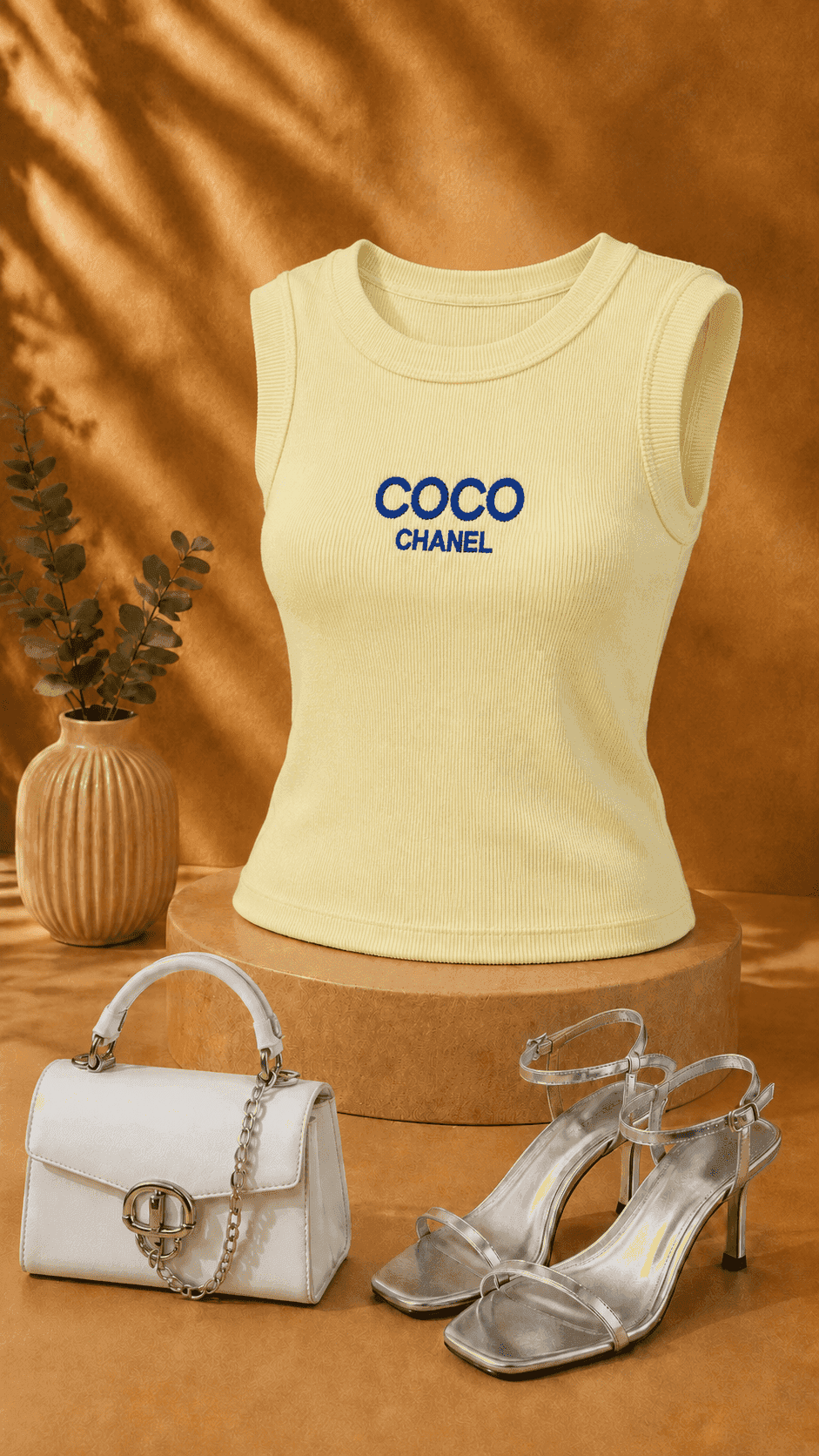 تاپ فانریپ حلقه ای COCO CHANEL زرد