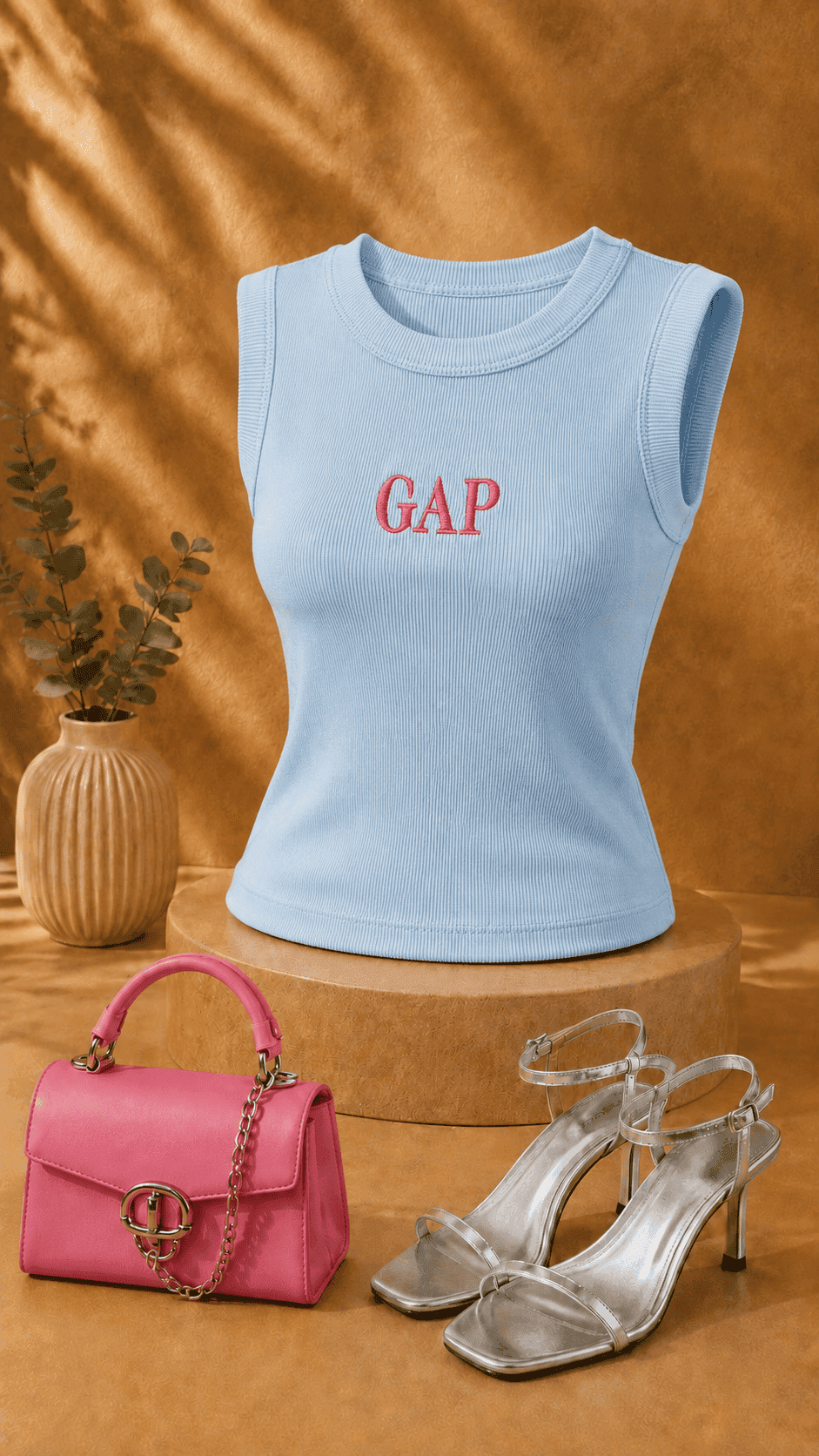 تاپ فانریپ حلقه ای گلدوزیGAP آبی