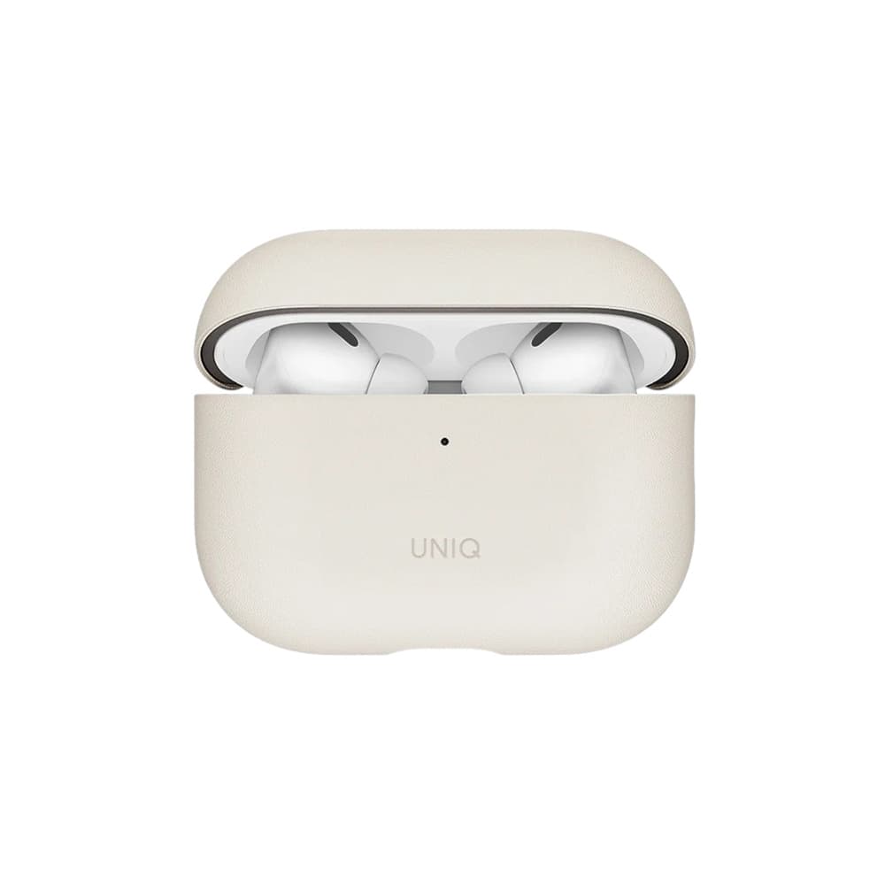 کاور ایرپاد پرو 3 یونیک مدل Uniq Lyden Vex Premium Leatherette Case for AirPods Pro 3rd Gen رنگ طوسی (Clay) — تصویر ۲