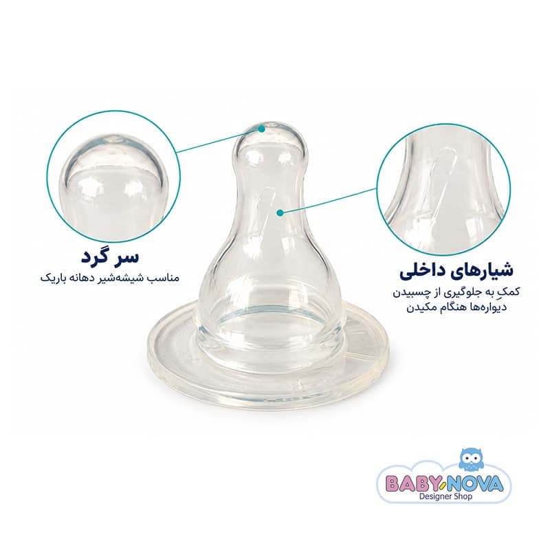 سر شیشه باریک بیبی نوا baby nova مدل 17303 — تصویر ۳