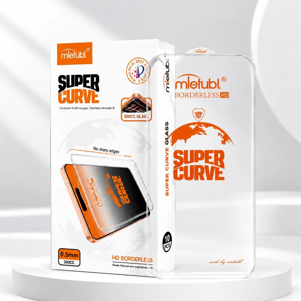 گلس آیفون میتوبل Mietubl مدل Super Curve شفاف بدون حاشیه مشکی